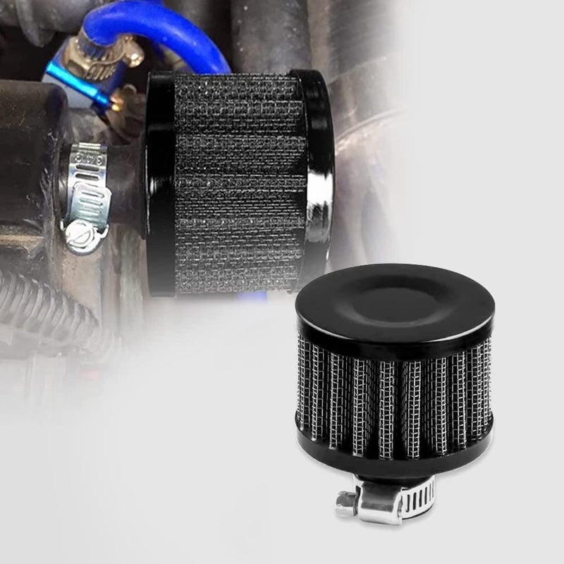 RYANSTAR RACING RYANSTAR 12mm Air Filter Cold Air Intake Filter Breather Turbo Vent Universal Air Intake Filter Cleaner Black Compatible with car and Motorcycle - Image 1